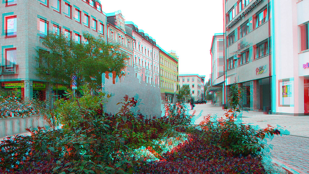 Früh morgens in der FuZo (3D ROT/GRÜN-Brille)