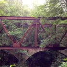 Früher eine bedeutende Bahn, heute nur noch ein par Überreste wie diese genietete Brücke