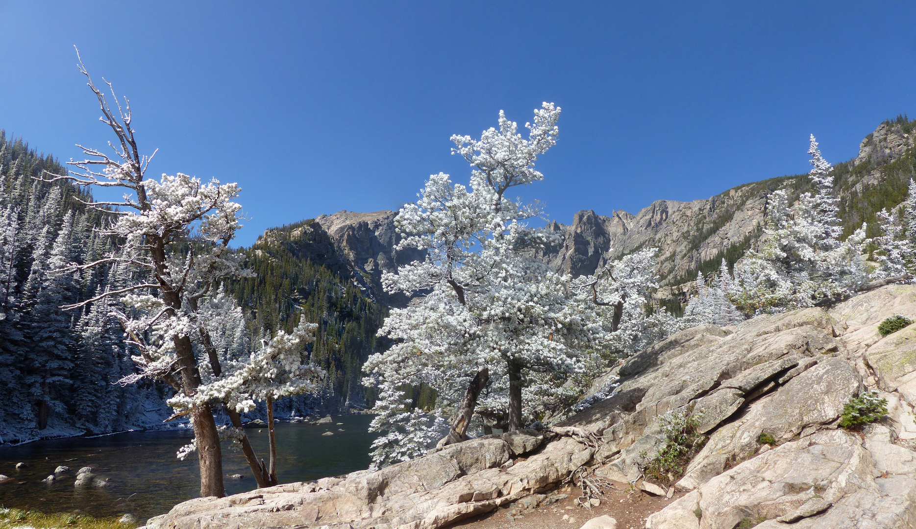 Früher Winter am Dream-Lake im Rocky Mountain NP