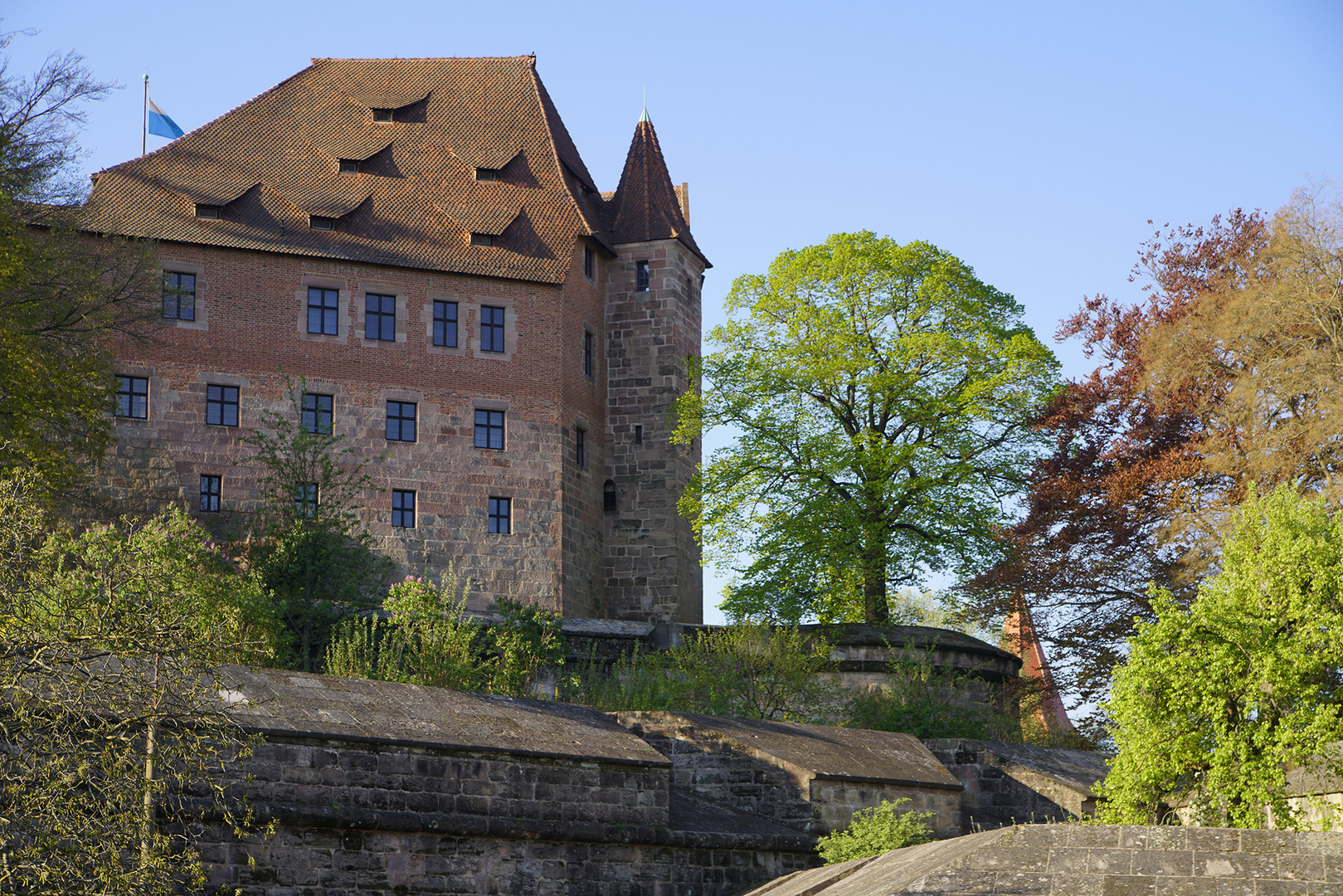 Frühling am morgentlichen Burggraben