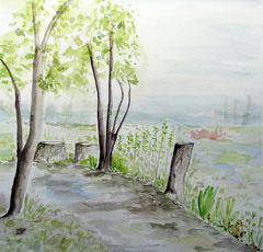 Frühling in Aquarellzkizze festgehalten