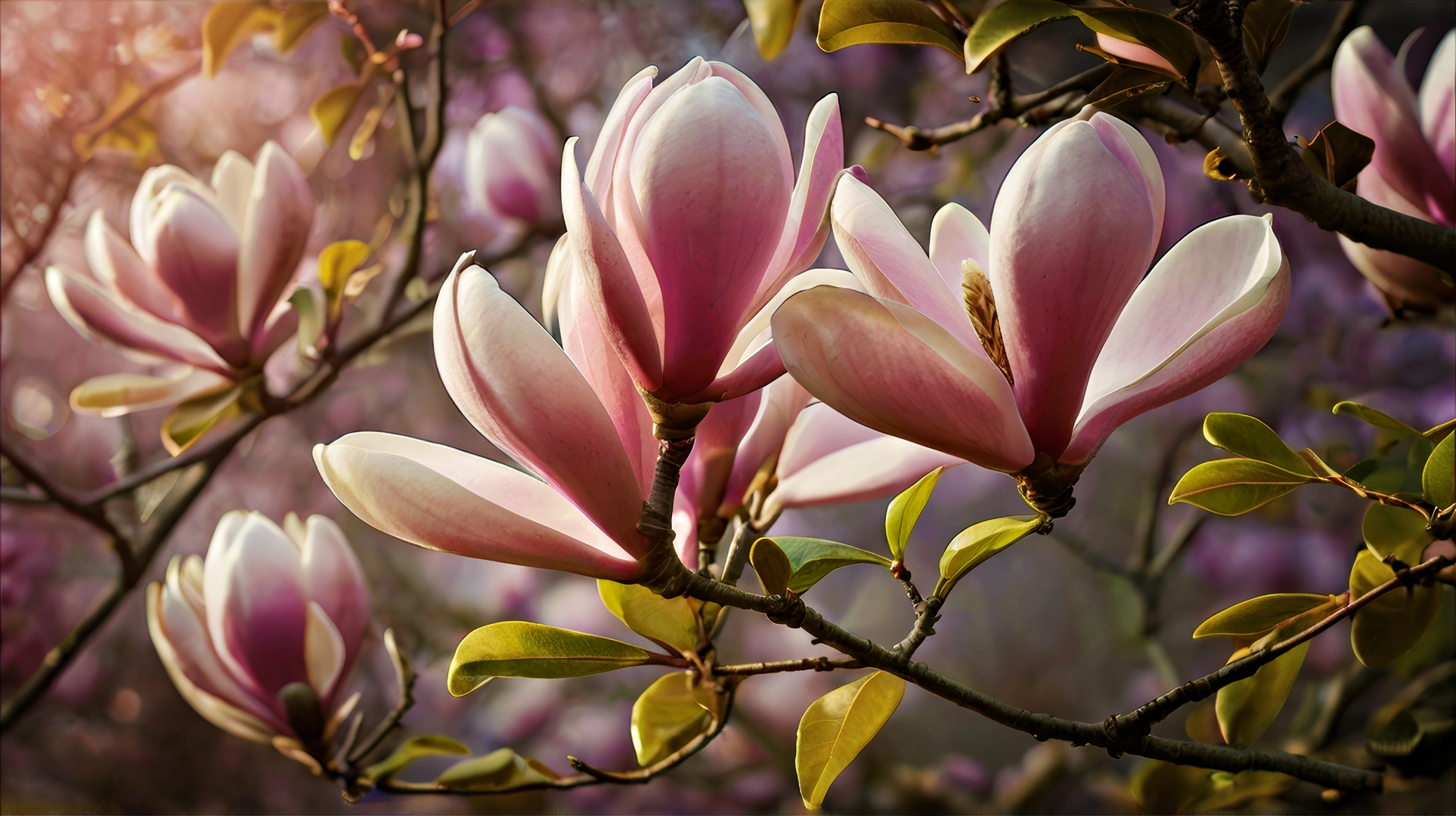 Frühling - Magnolie im Abendlicht -