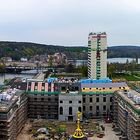 Frühlingshafter Ausblick ... V O N ... der Nikolaikirche auf den Neubau des ...