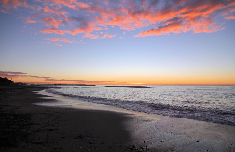 frühmorgens am Meer