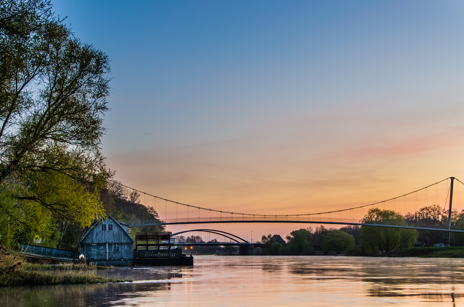 Frühmorgens an der Weser