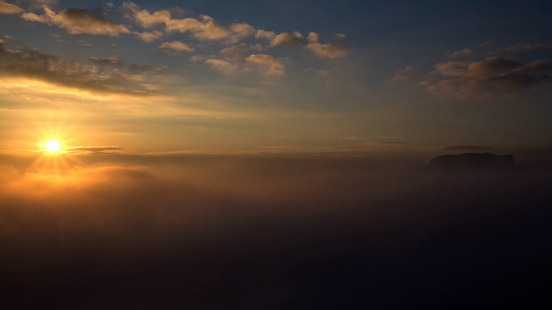 frühmorgens auf der Bastei