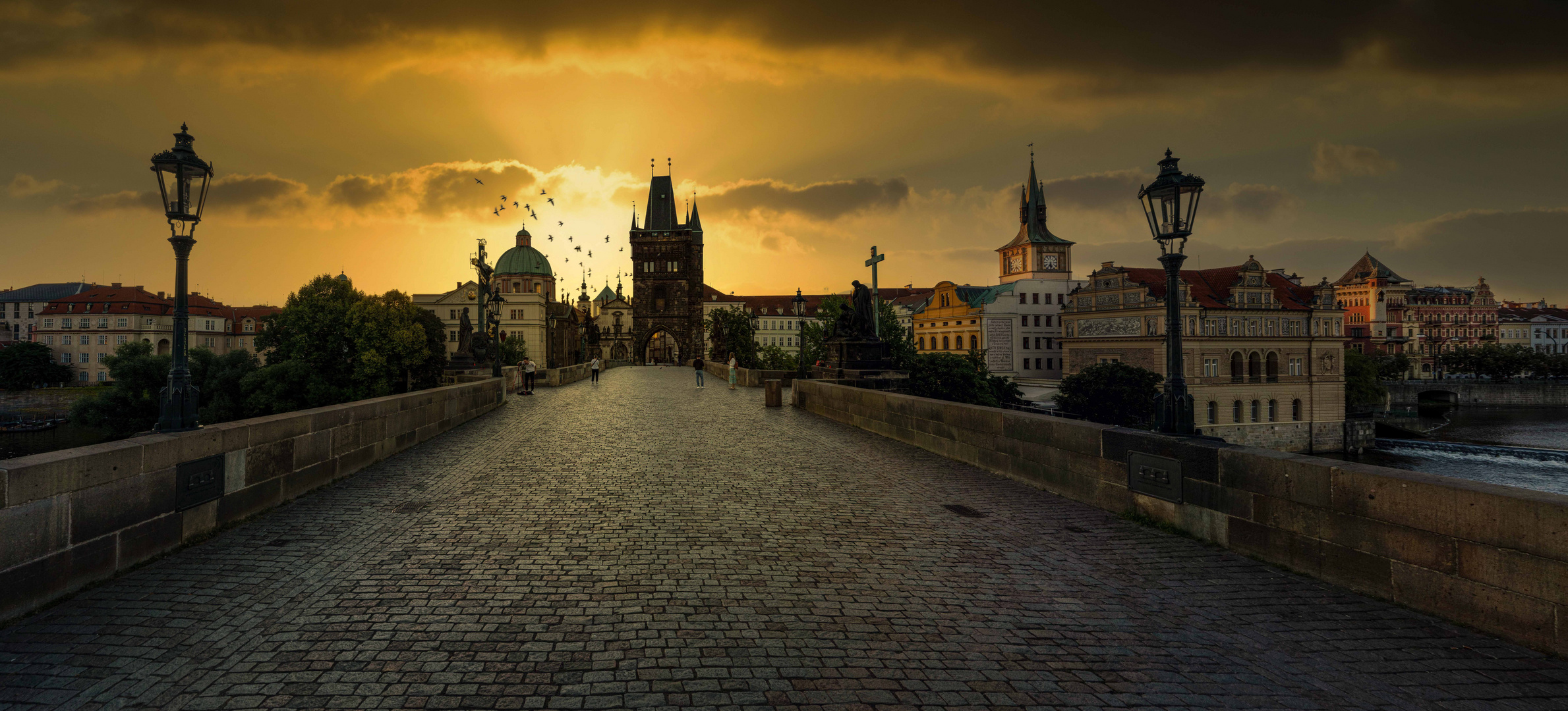 Frühmorgens auf der Karlsbrücke