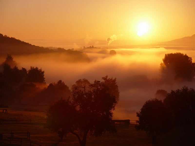 frühmorgens in der Röhn