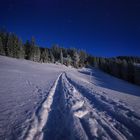 Frühmorgens mit dem Vollmond unterwegs zur Hochalp AR