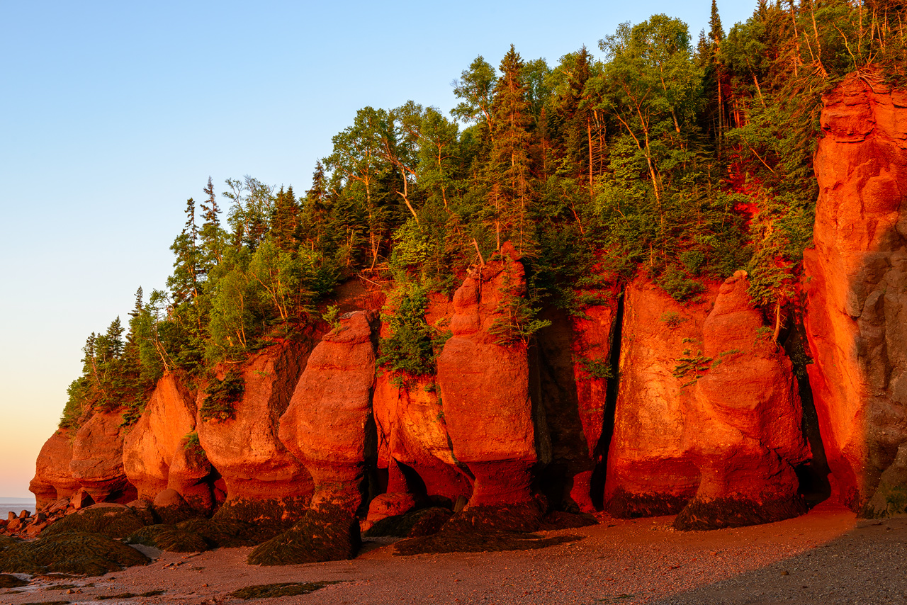 Frühmorgens um 6:00 Uhr an den Hopewell Rocks