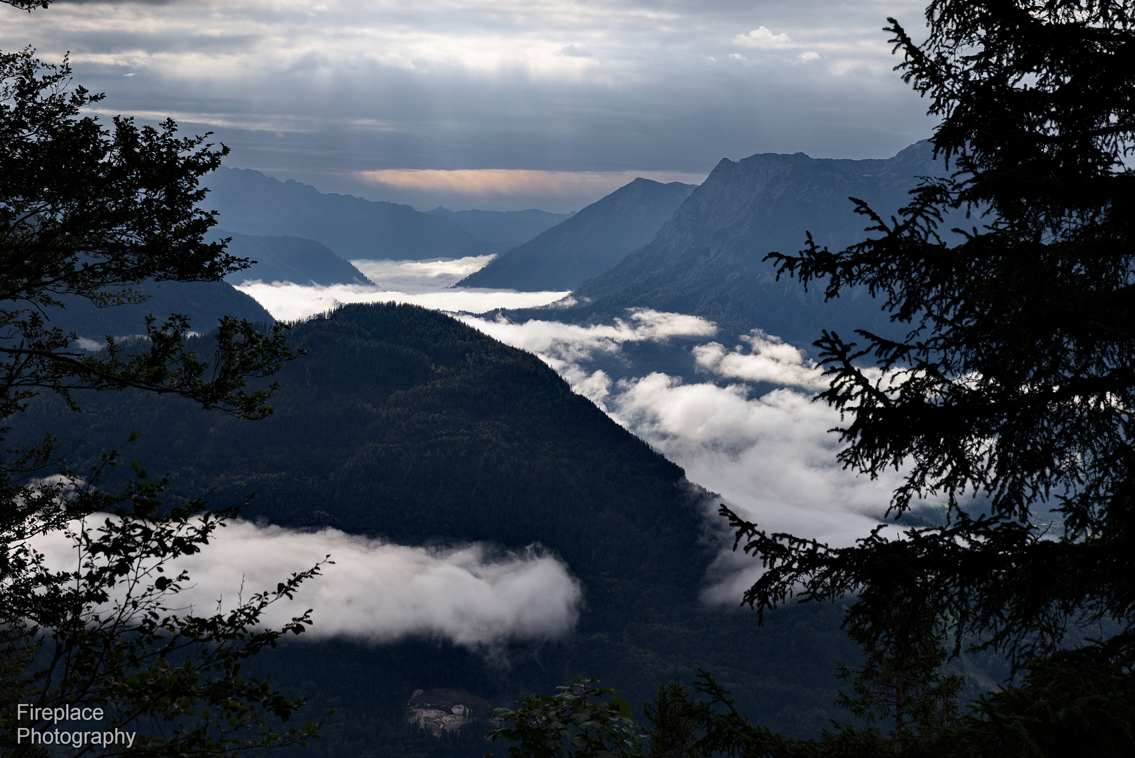 Frühnebel, auf der Katrin, Oberösterreich  