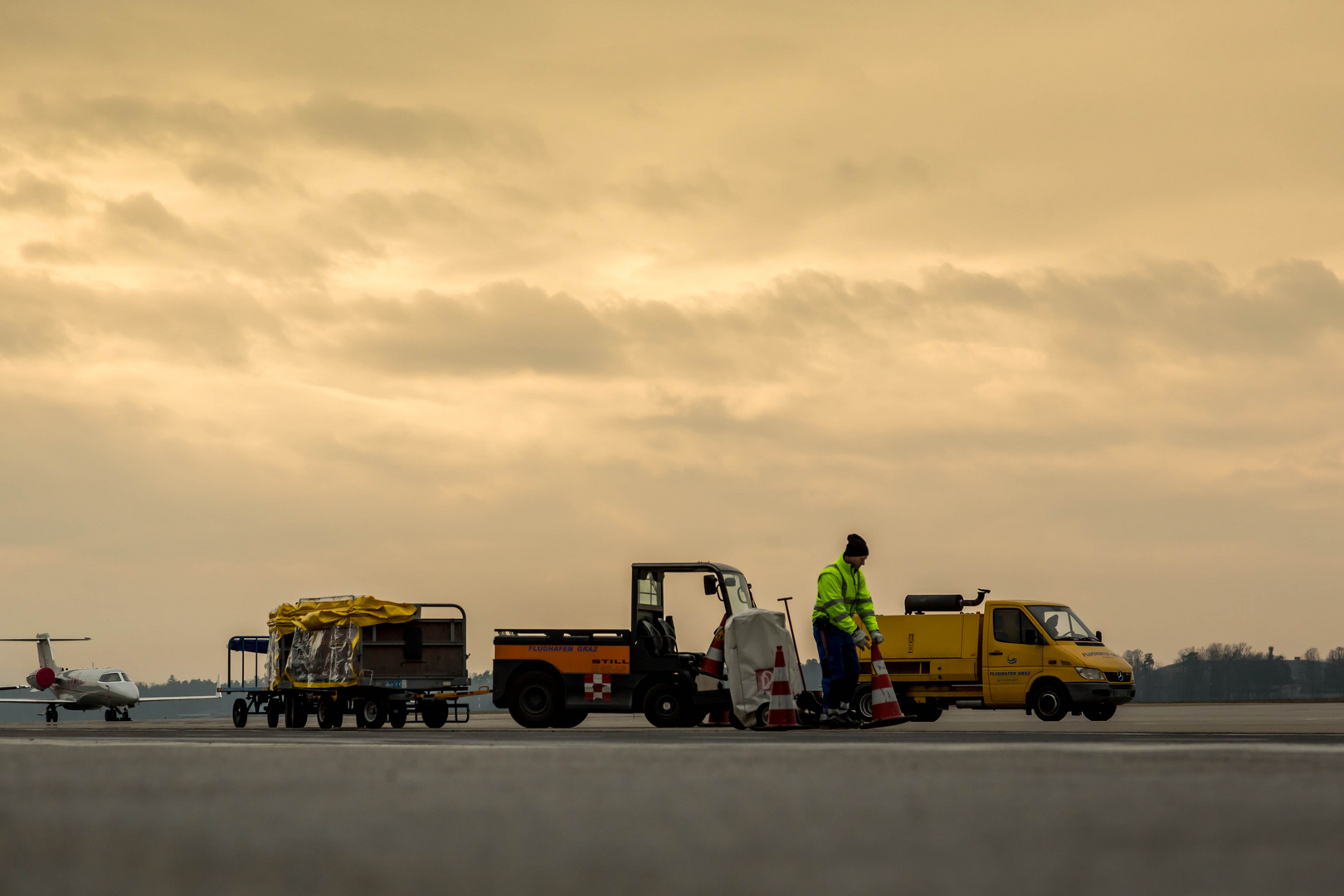 Frühschicht am Flughafen Graz