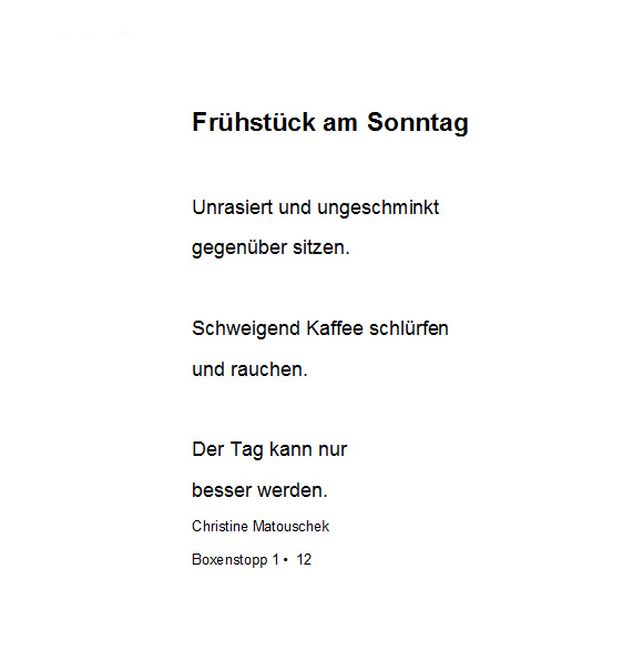 Frühstück am Sonntag - BS 1 - 12