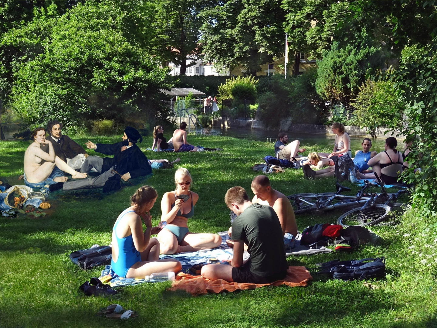 Frühstück im Grünen am Nachmittag