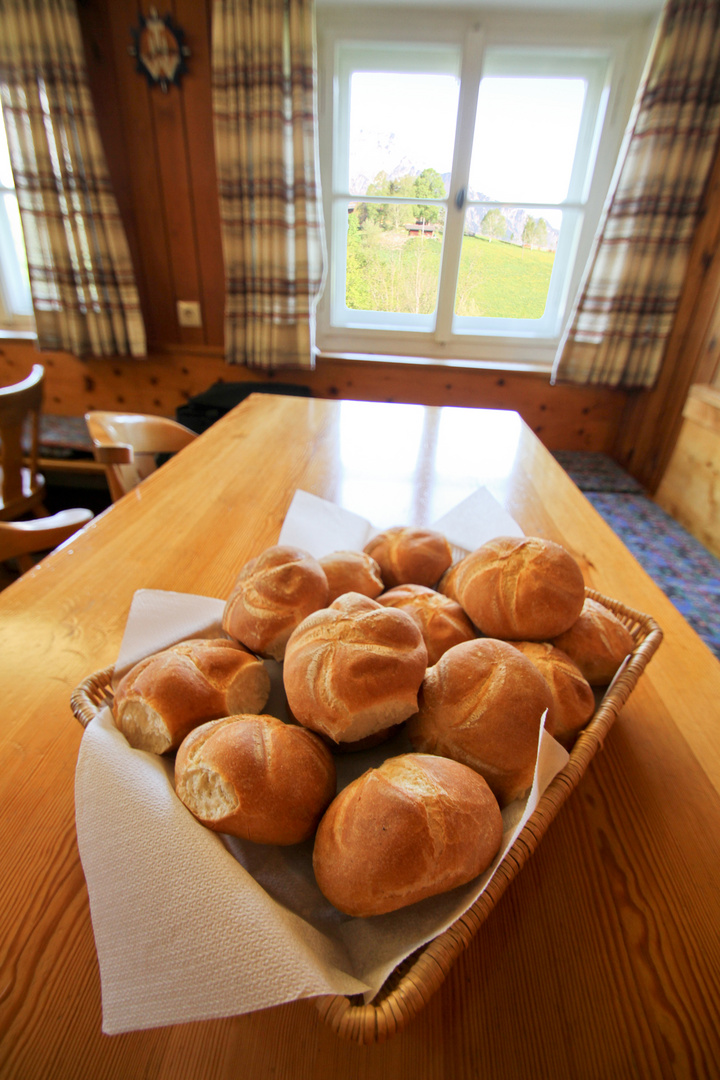 Frühstück in den bayerischen Bergen