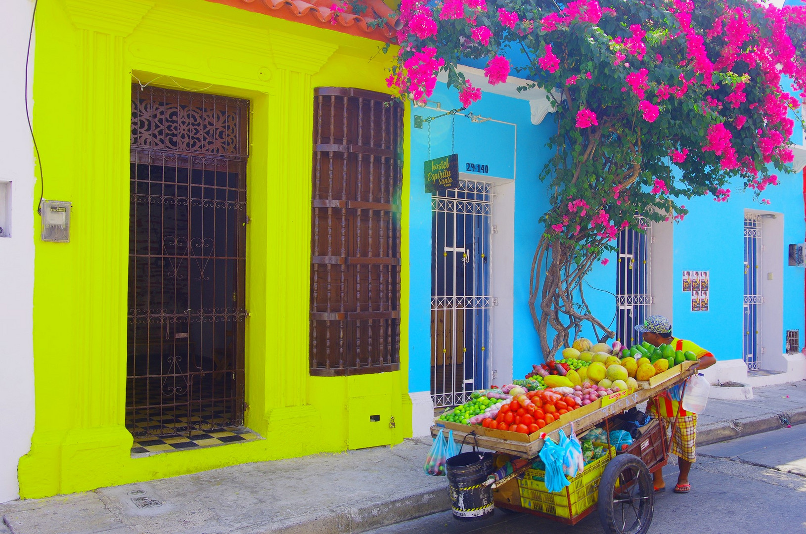 Fruit vendor in old Cartagena, Colombia