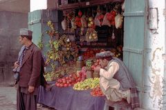 Fruit vendor sells deliciouse products in Herat