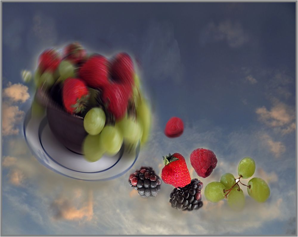 Frutas voladoras . Obst im All
