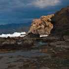 Fuerteventura,La Pared Steilfelsen im Sonnenlicht