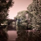 Fürth - Rednitz und die Sieben Bogen Brücke 