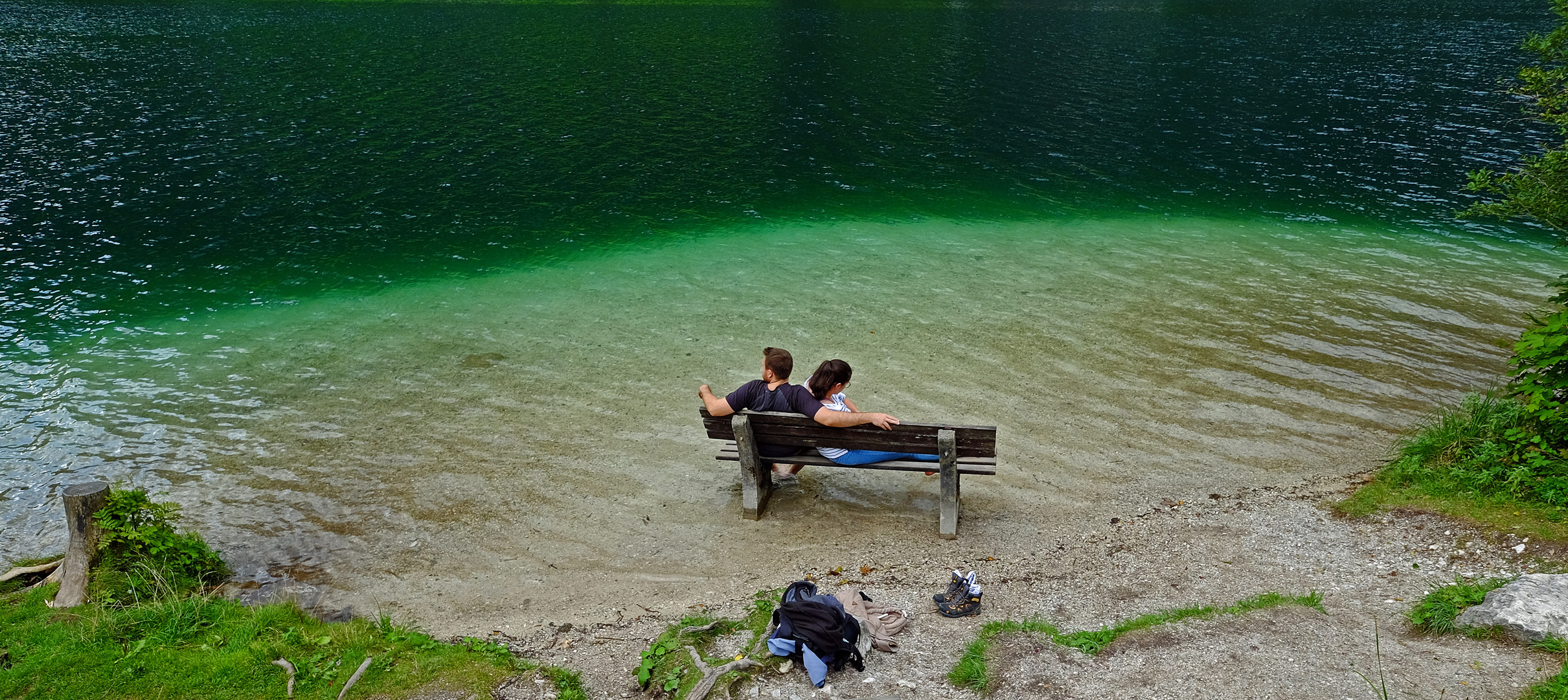 Füsse abkühlen, Ramsau, Hintersee