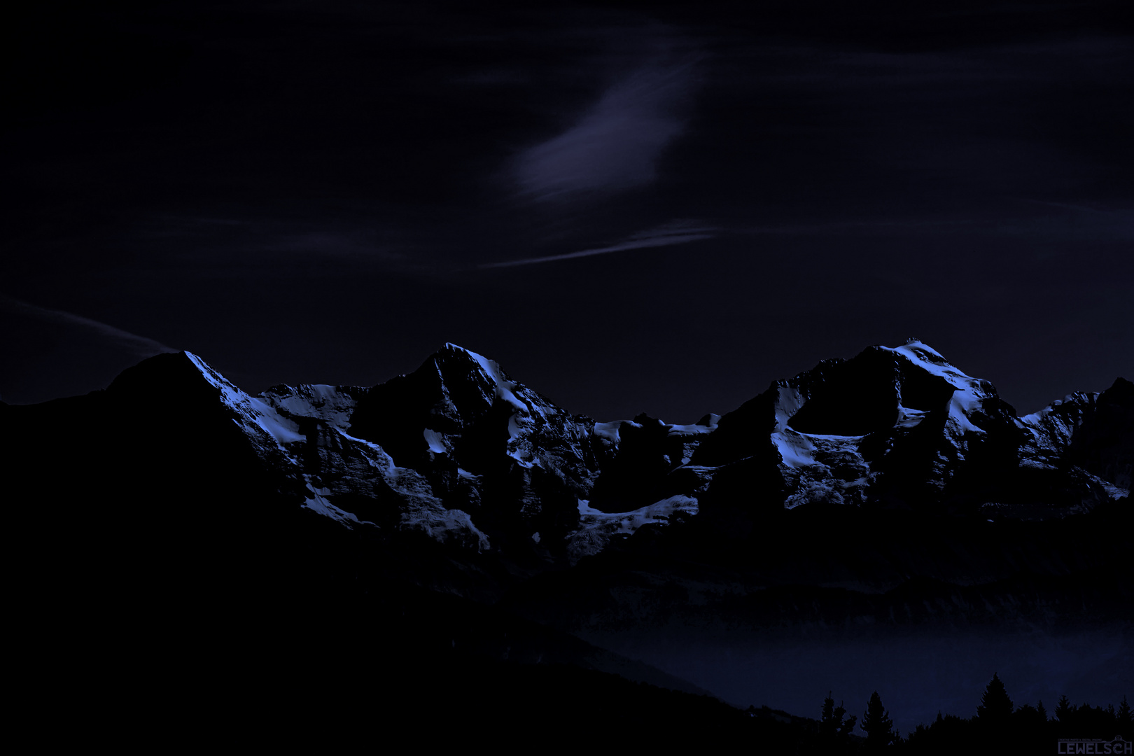 Full Moon Illuminated Mountains Foto & Bild | landschaft, night, nacht
