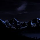 Full Moon Illuminated Mountains