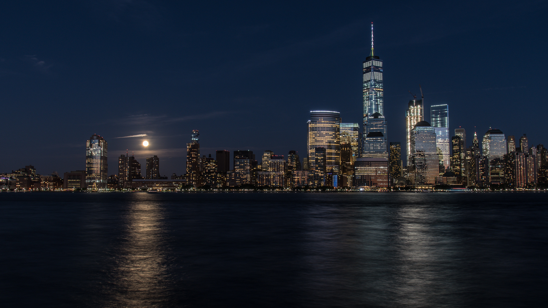 Full Moon, New York Skyline