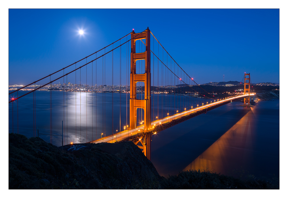 Full Moon over Golden Gate Bridge