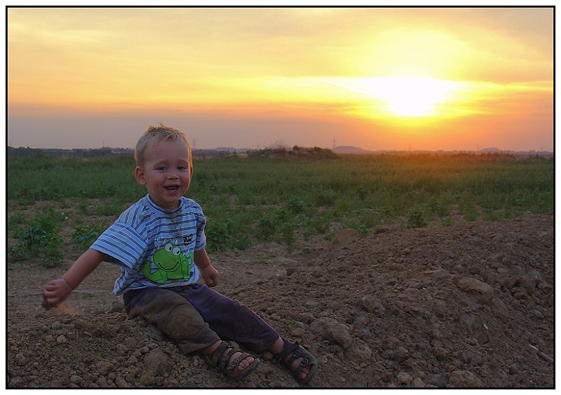 Fun beim Sonnenuntergang