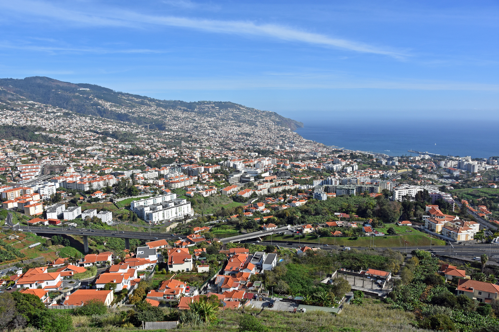 Funchal auf Madeira vom Pico dos Barcelos