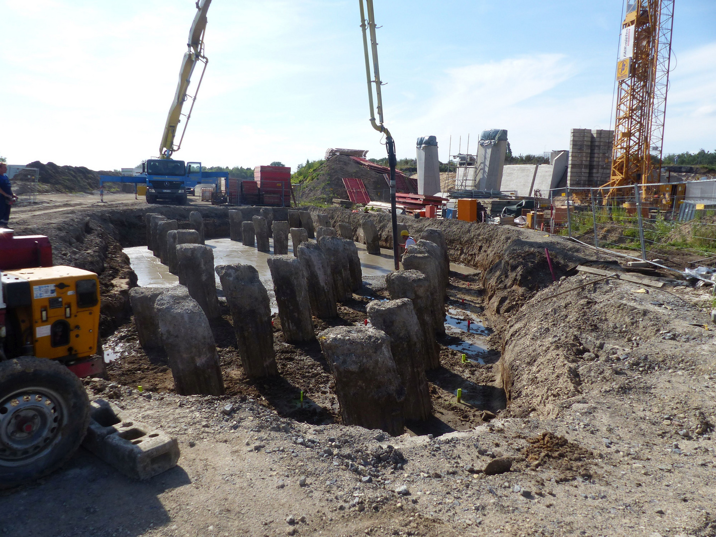 Fundament für das zweite Widerlager auf der alten A 30 Trasse