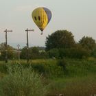 Funny smiling Balloon crossing Railroad tracks 