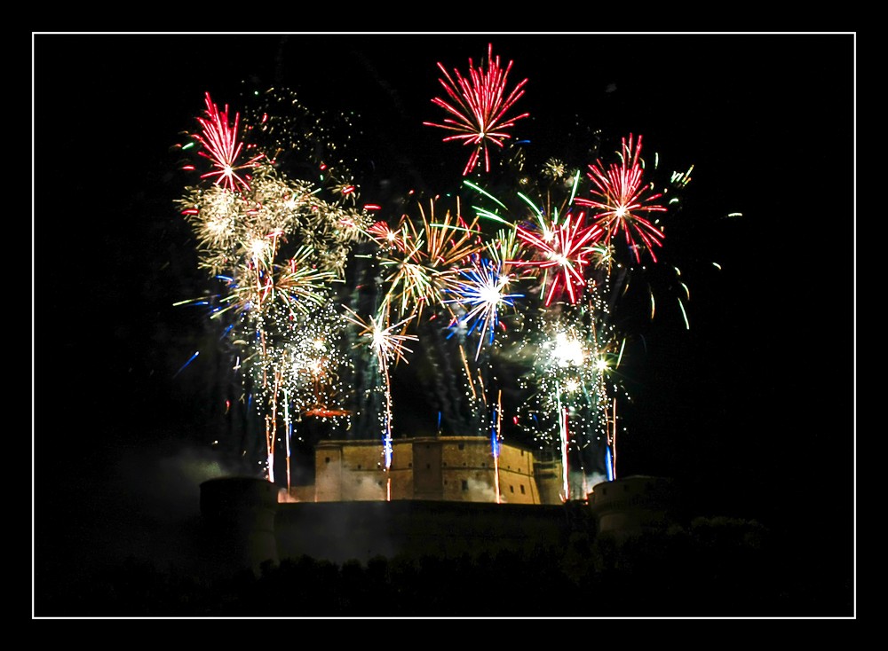 Fuochi d'artificio alla rocca di San Leo