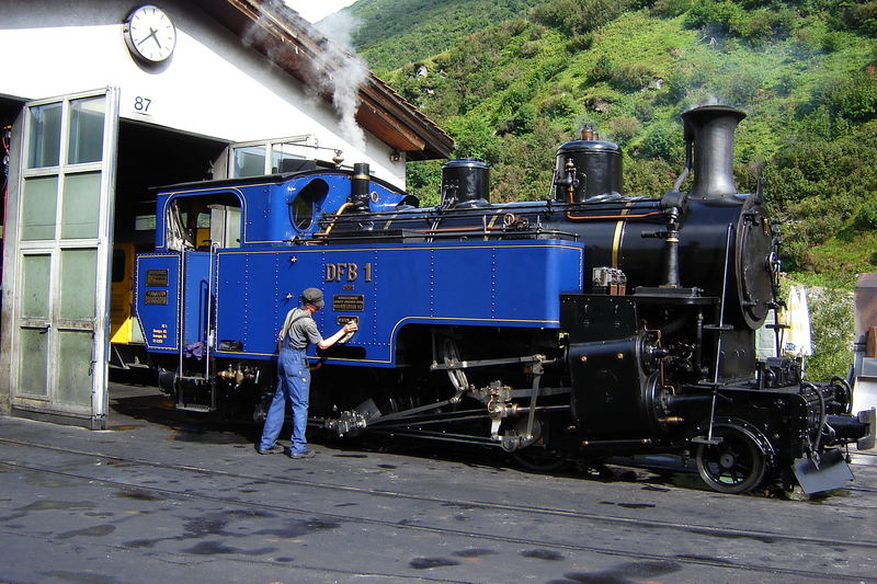 Furka pass railway.