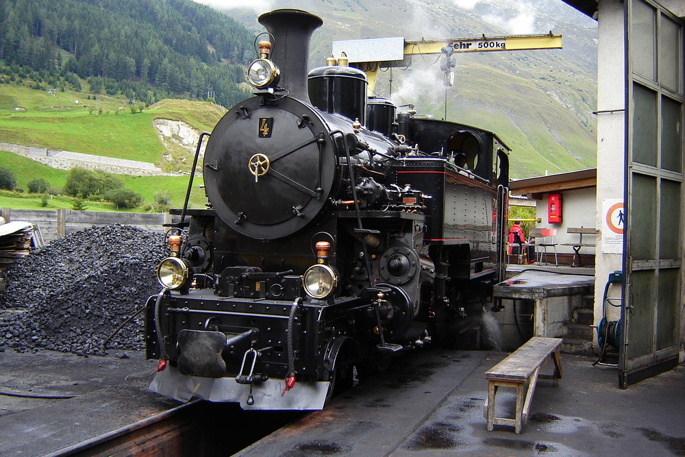 Furka Pass railway. Realp-Switzerland; August 2007