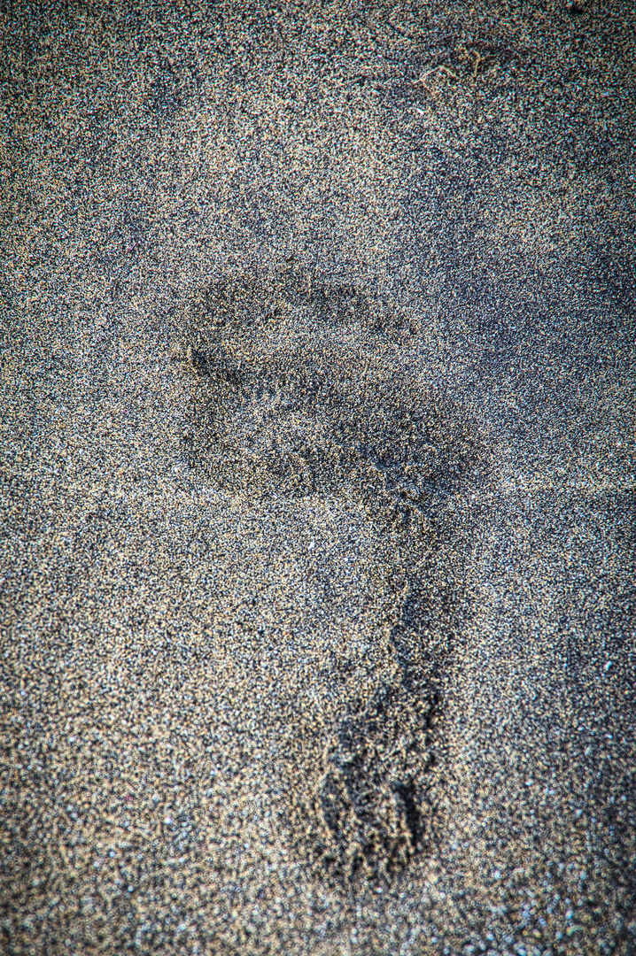 Fussabdruck 38 weiblich Ü30 am Strand von Lanzarote