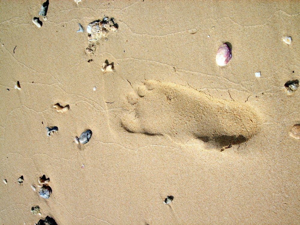 Fußabdruck im Sand