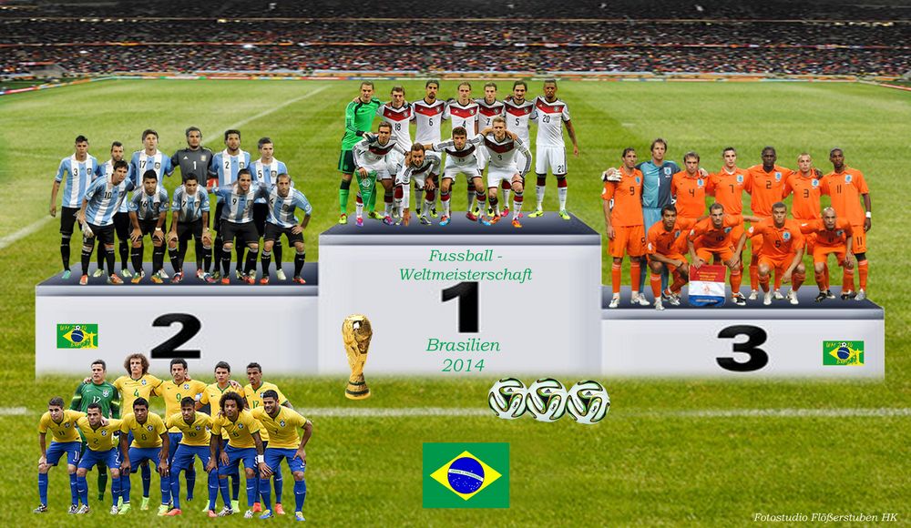 Fussball Weltmeister 2014 Deutschland Foto Bild Fotomontage