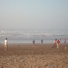 Fussballspieler am Strand von Casablanca