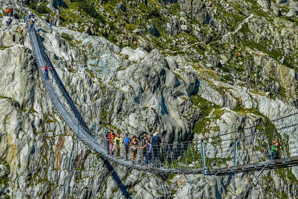 Fussgänger-Seilbrücke - Triftbrücke