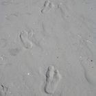 Fußmodel, Fußabdrücke, Strand, Füße