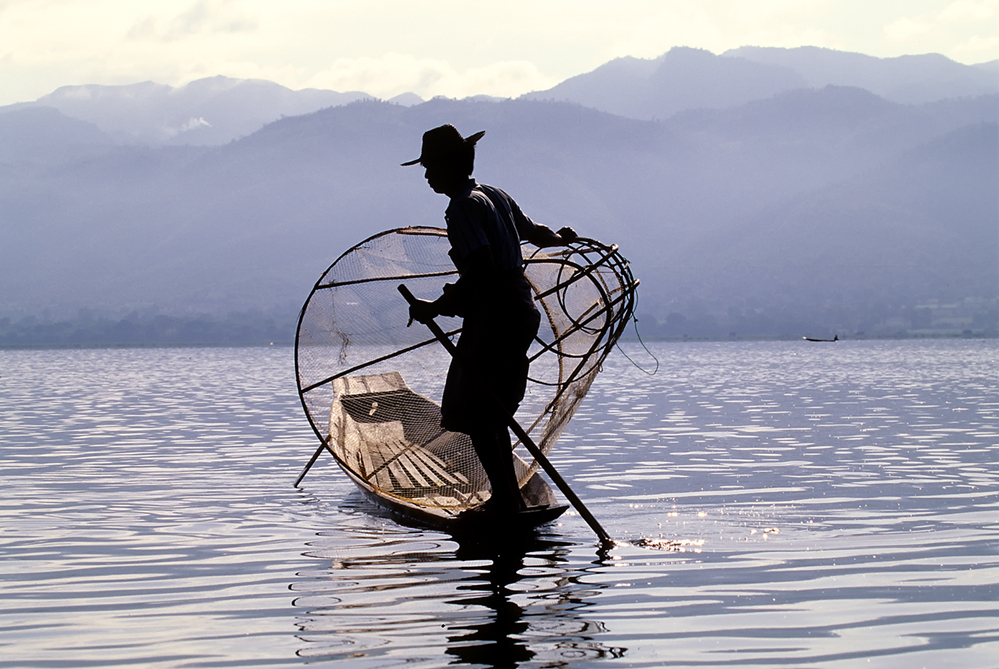 Fussruderer auf dem Inle See