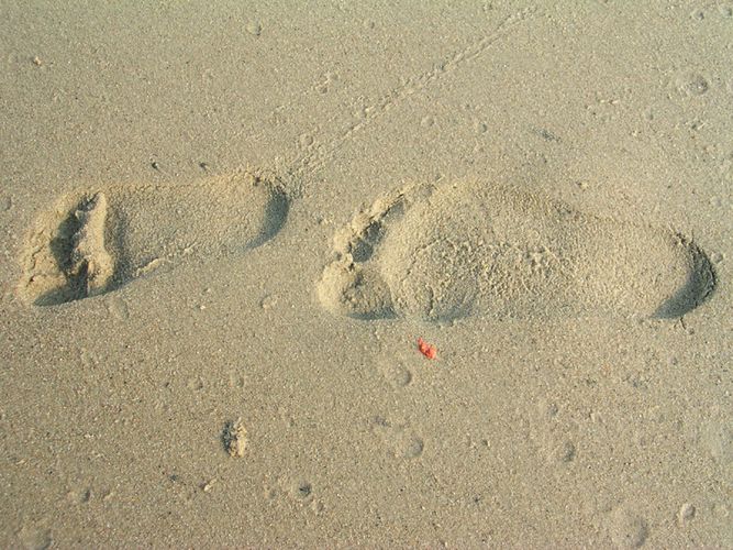 Fußspur im Sand
