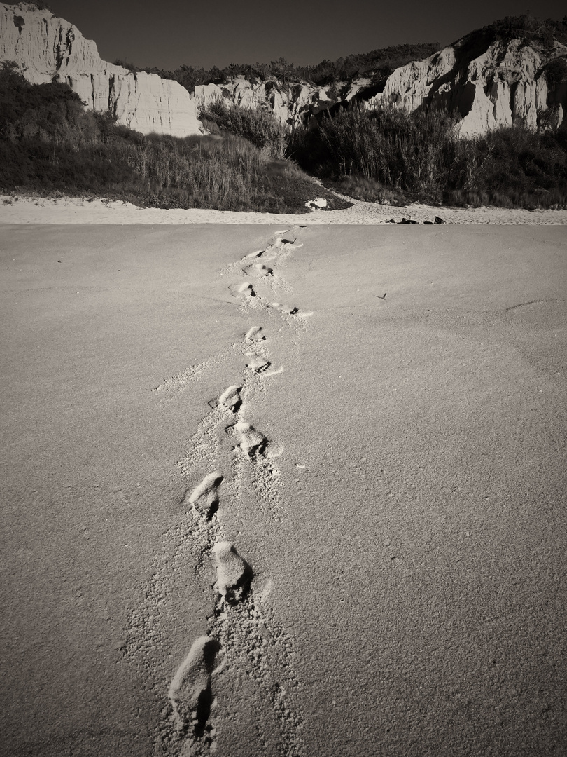 Fußstapfen im Sand