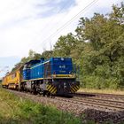 G 1206 MaK V2101 evb mit einem Arbeitszug