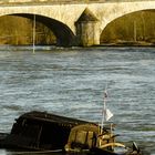 Gabarre (Loire) qui prend l'eau.