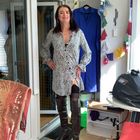 Gabriele Kleid-Minikleid und Stiefel