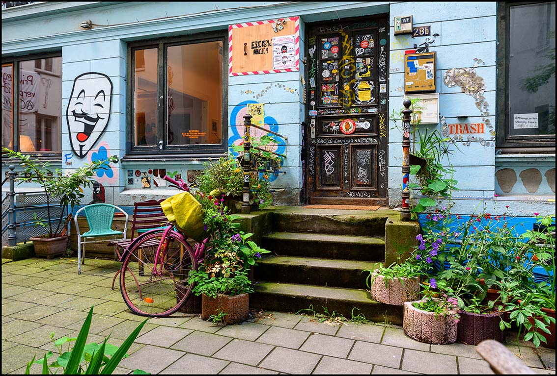 Gängeviertel Innenhof vor den Kutscherhäusern ...