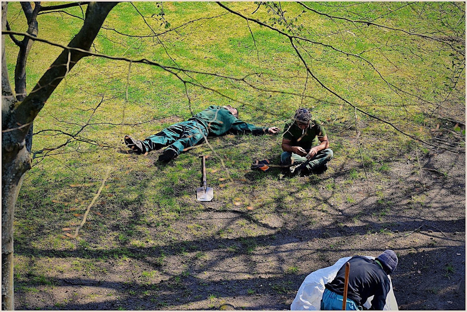 Gärtner machen Pause